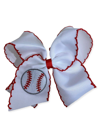 Baseball Moonstitch Hair Bow | Headband