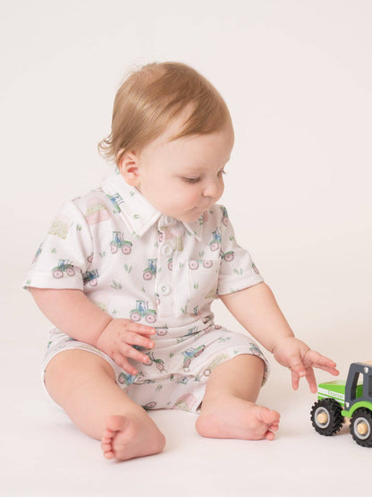 Little Tractor Polo Romper
