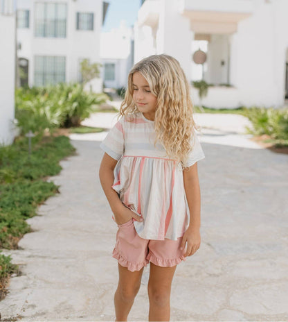 Blush Stripe Short Set