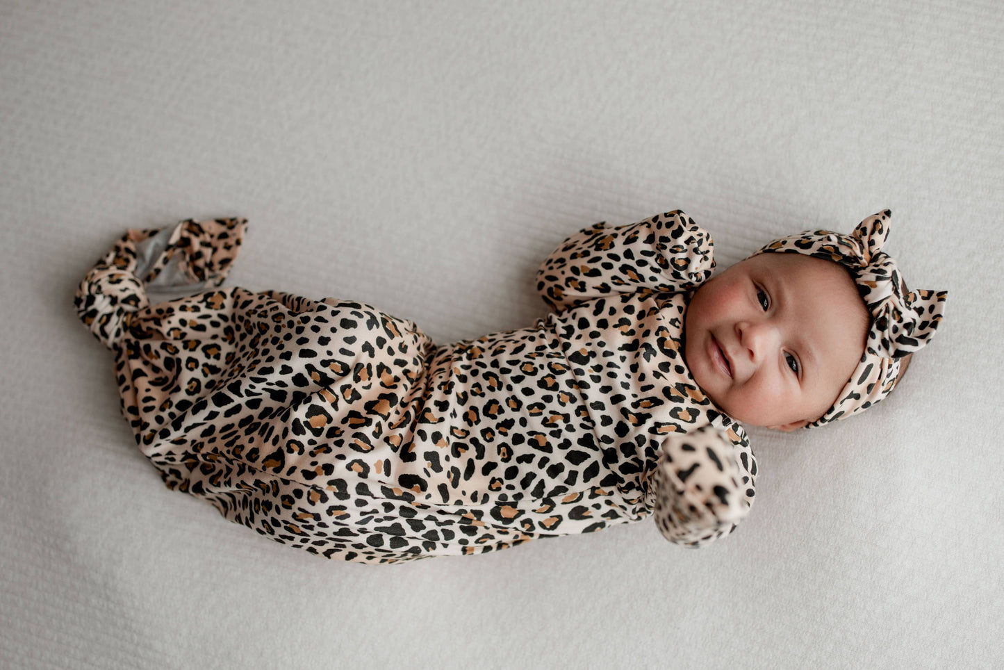 Leopard Knotted Gown and Hat