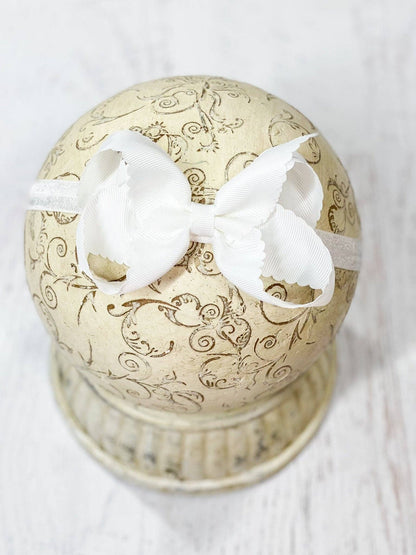 Scalloped Bow-Headband -4.5"