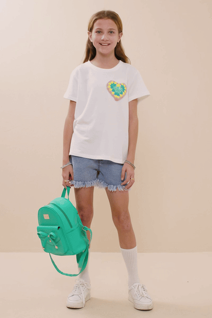 Crochet Heart Pocket Tee