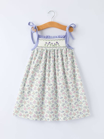 Floral Smocked Bow Dress