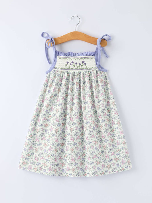 Floral Smocked Bow Dress