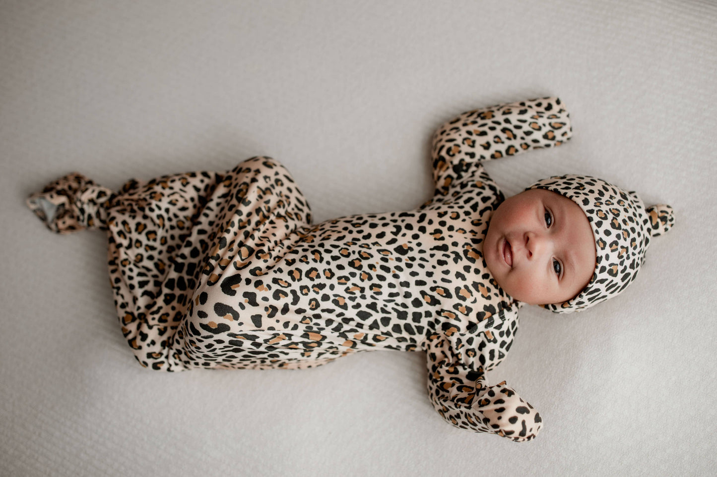 Leopard Knotted Gown and Hat