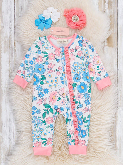 Floral Fantasia Ruffle Sleeper Pajamas