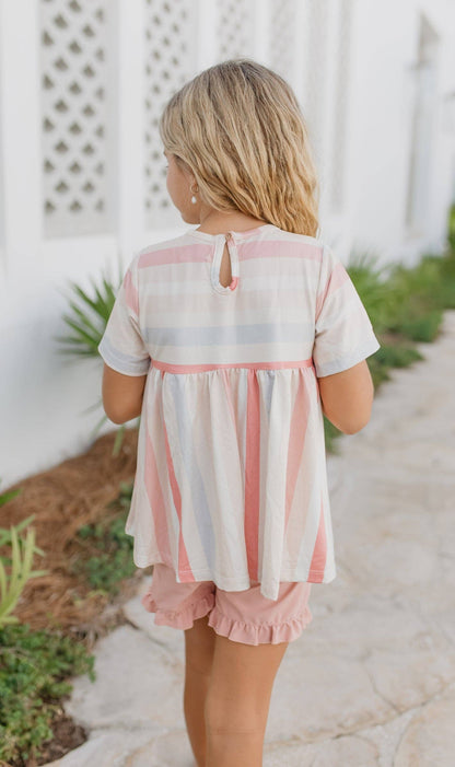 Blush Stripe Short Set