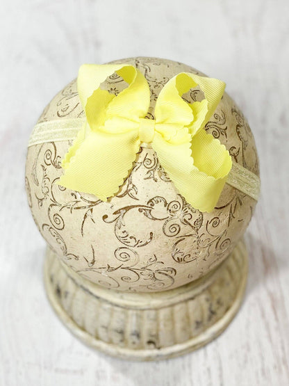 Scalloped Bow-Headband -4.5"