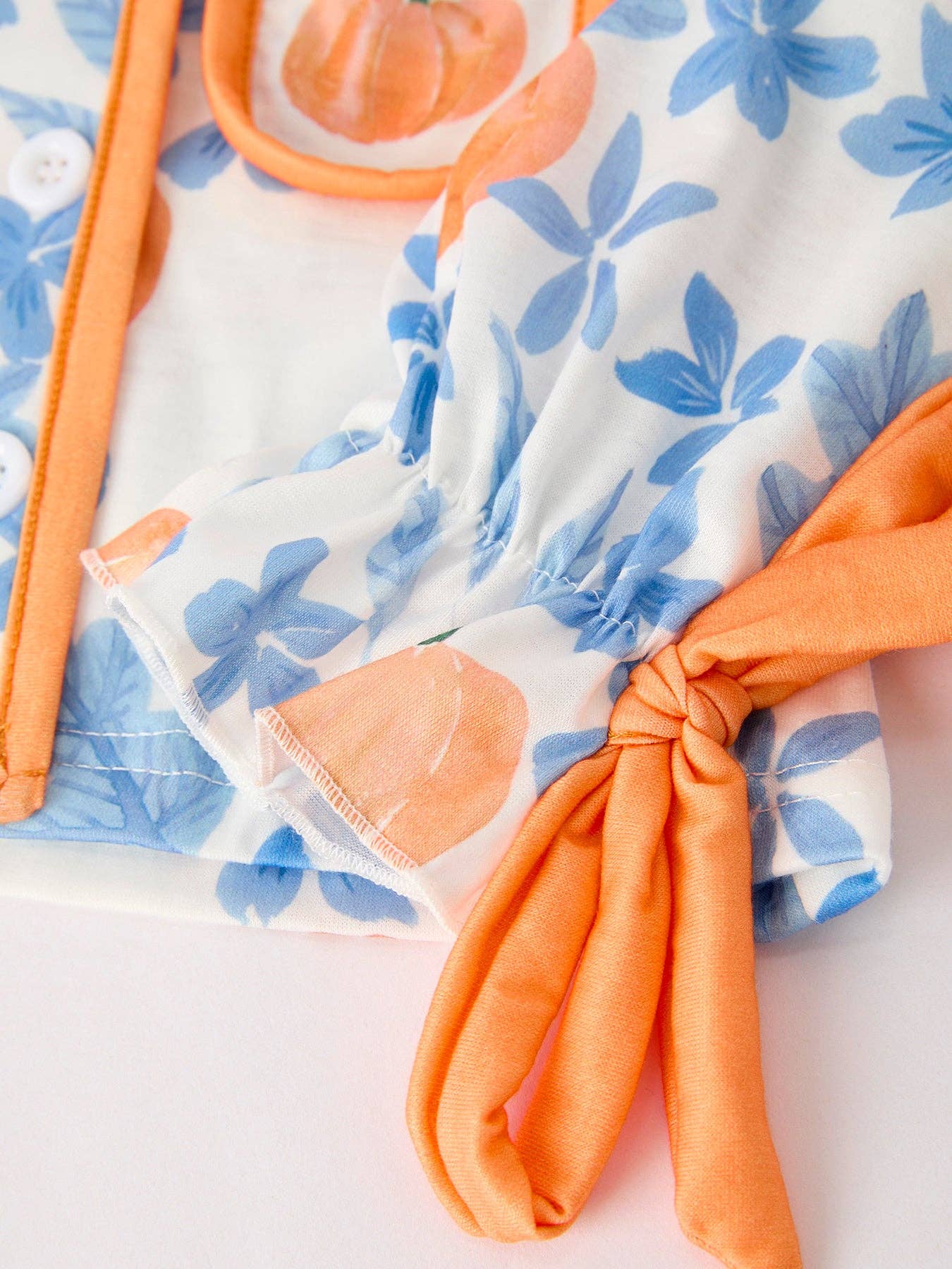 Thanksgiving Day Pumpkin Floral Pajama Set