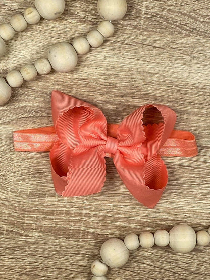 Scalloped Bow-Headband -4.5"