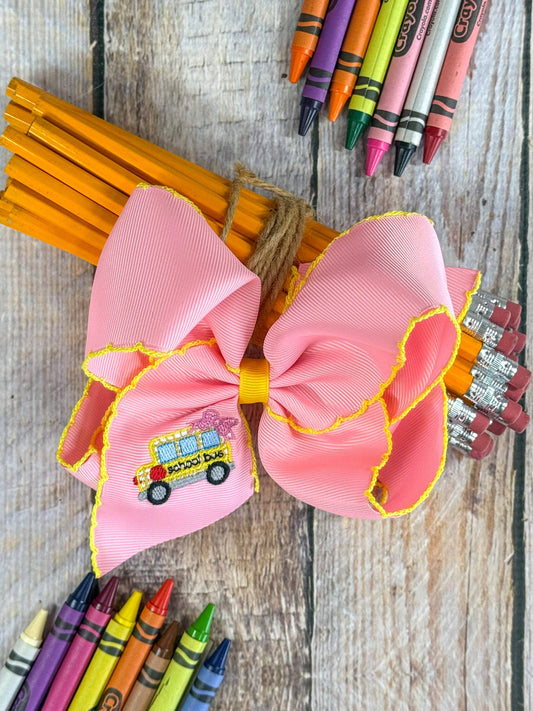 School Bus Hair Bow