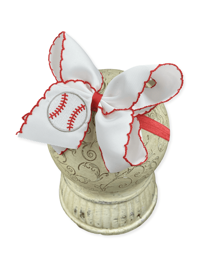 Baseball Moonstitch Hair Bow | Headband