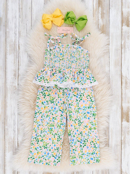 Flowerfield Twirl Smocked Ruffle Outfit