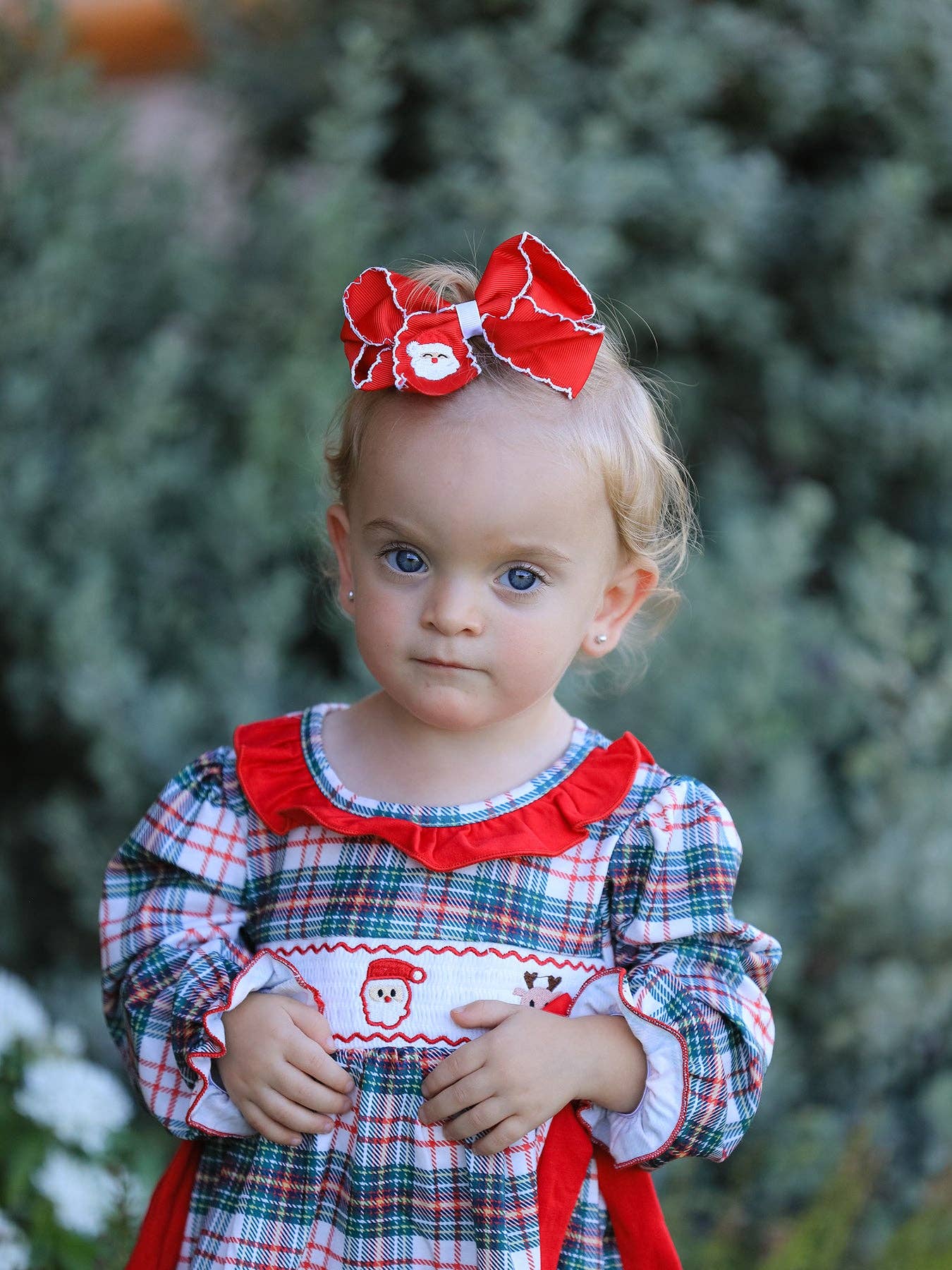 Christmas Plaid Smocked Set