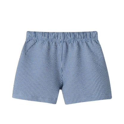 Seersucker Navy Stripe Short