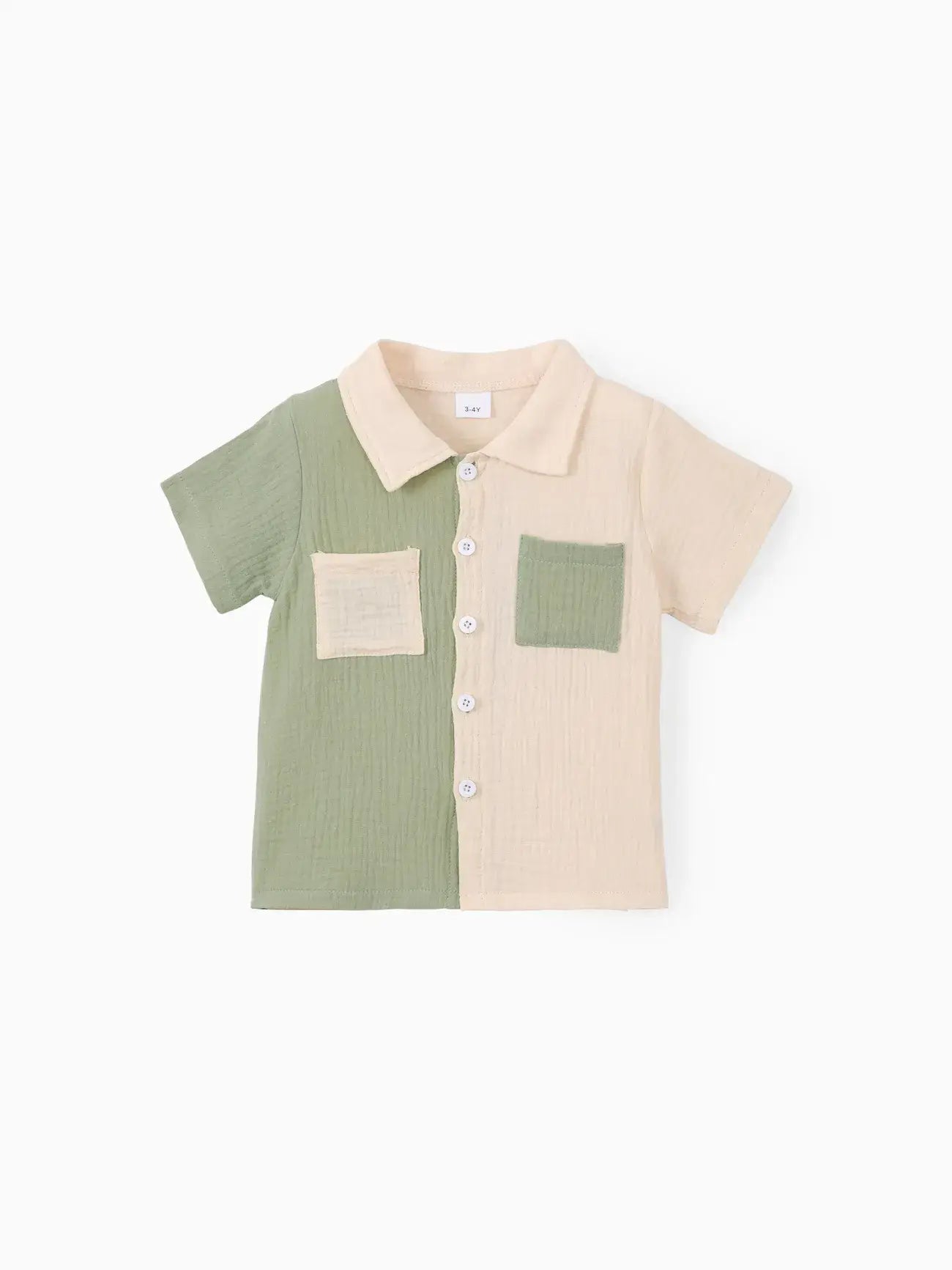 Gauze Color Block Short Set