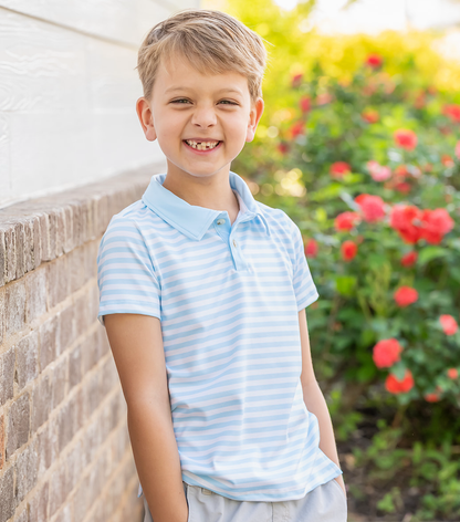 Light Blue Stripe Polo