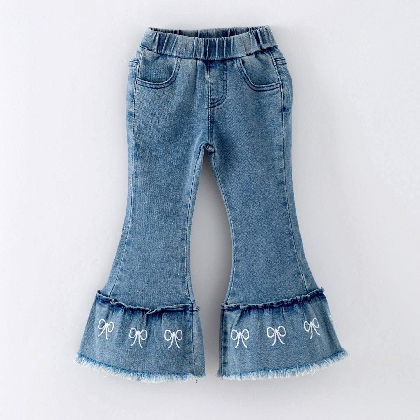 Coquette Bow Bell Bottom Jeans