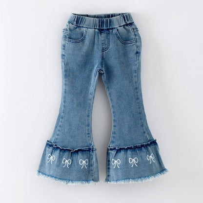 Coquette Bow Bell Bottom Jeans