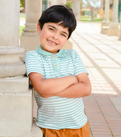 Mint Stripe Polo