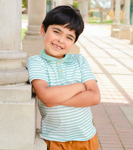 Mint Stripe Polo