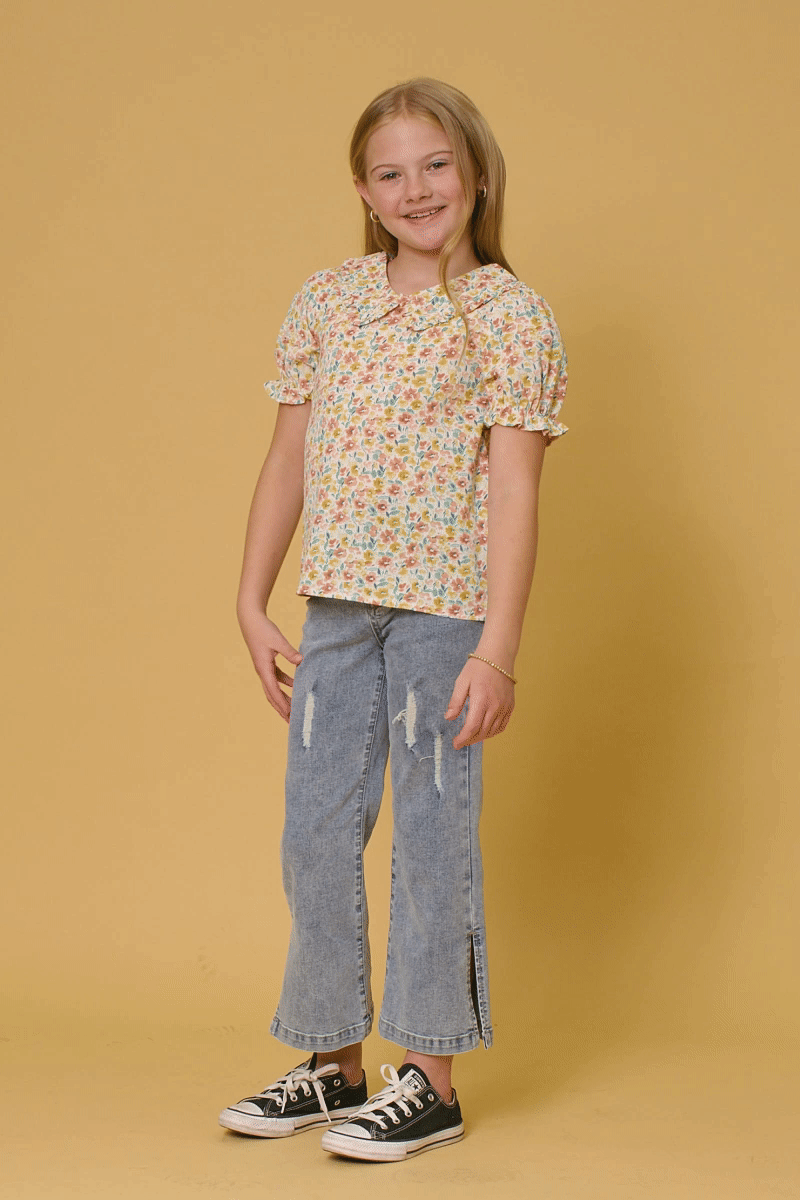Floral Ruffle Top