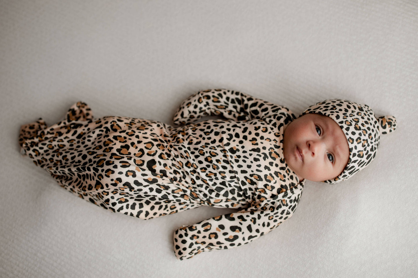 Leopard Knotted Gown and Hat