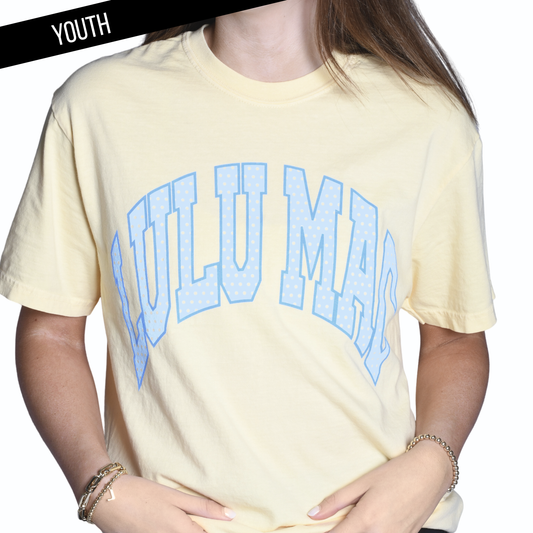 Lulu Mac Yellow Blue Polka Dot Tee